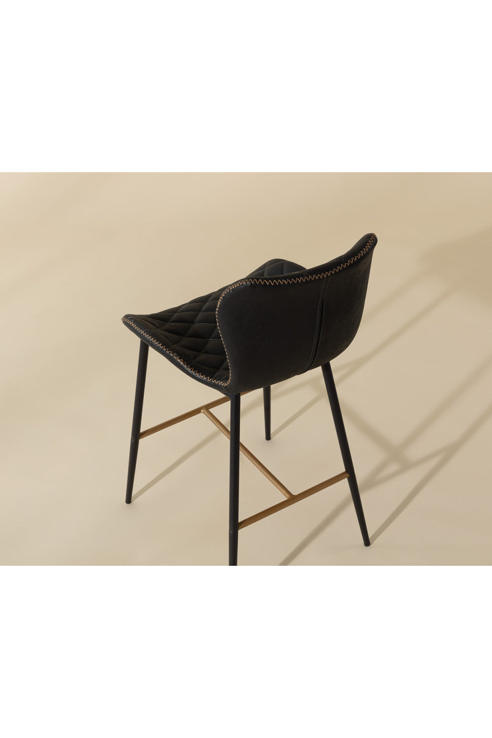 Modern European furniture - Leather-Look Diamond-Stitched  Counter Stools (2) - www.oroa.com
