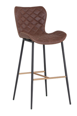 Modern European furniture - Diamond-Stitched Leather Look Bar Stools (2) - www.oroa.com