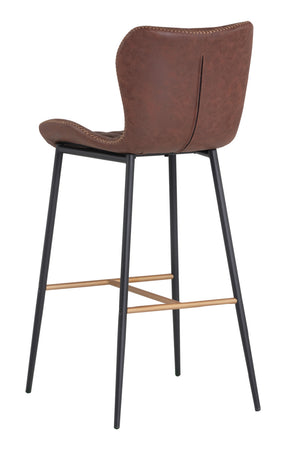 Modern European furniture - Diamond-Stitched Leather Look Bar Stools (2) - www.oroa.com