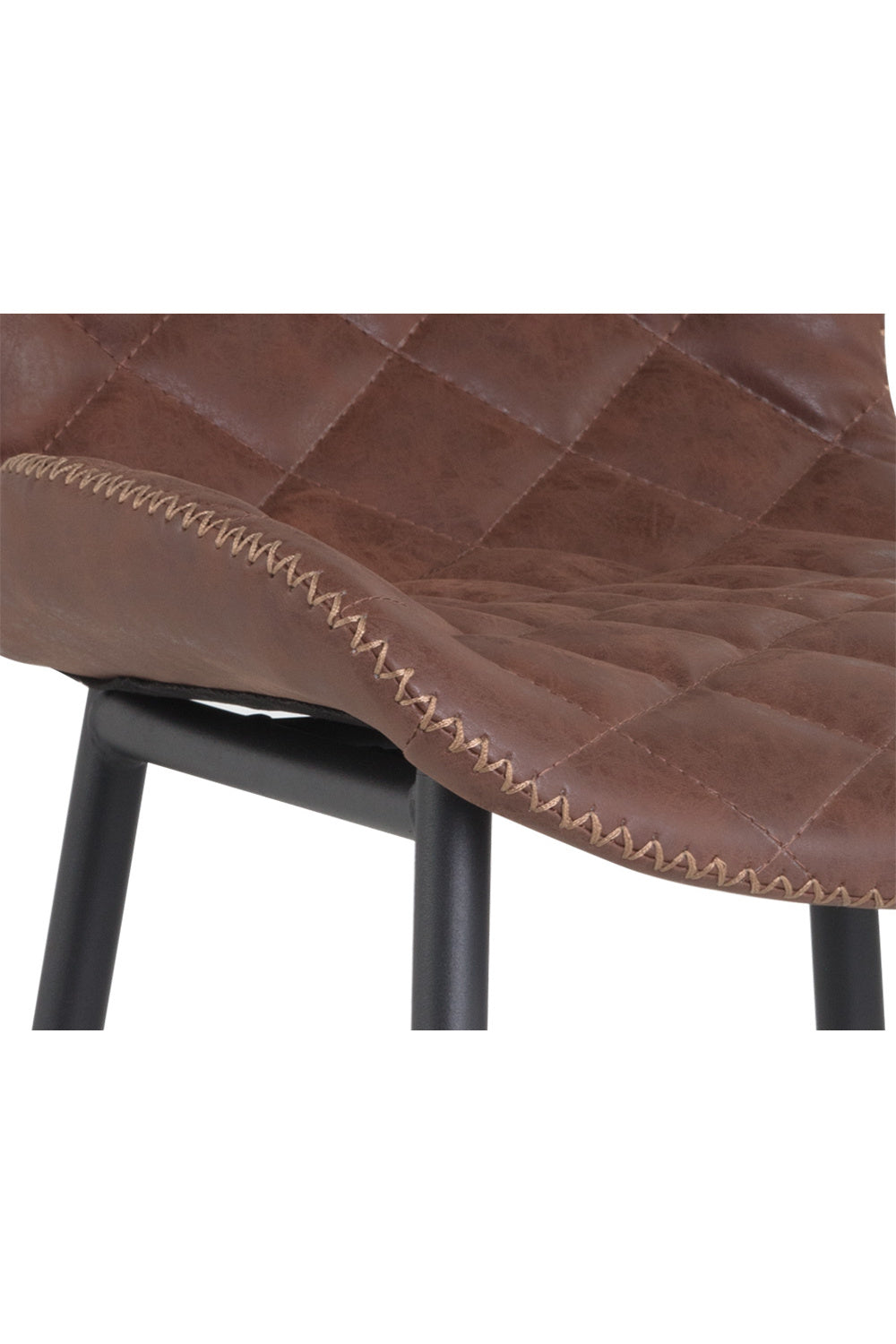 Modern European furniture - Diamond-Stitched Leather Look Bar Stools (2) - www.oroa.com