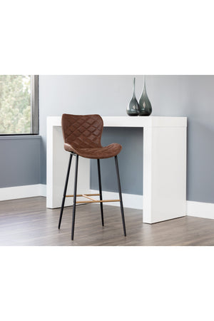 Modern European furniture - Diamond-Stitched Leather Look Bar Stools (2) - www.oroa.com