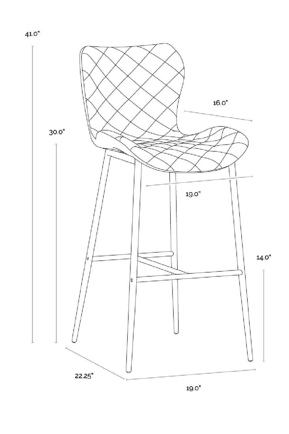 Modern European furniture - Diamond-Stitched Leather Look Bar Stools (2) - www.oroa.com