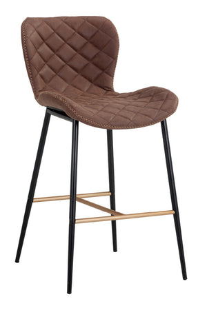 Modern European furniture - Leather-Look Diamond-Stitched  Counter Stools (2) - www.oroa.com