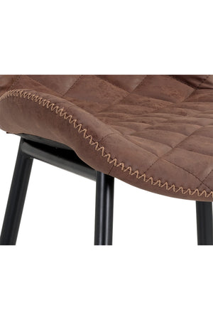 Modern European furniture - Leather-Look Diamond-Stitched  Counter Stools (2) - www.oroa.com