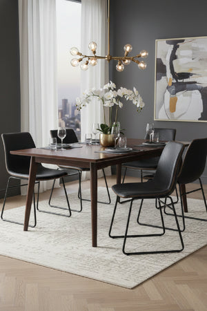 Modern European furniture - Leather Look Mid-Century Dining Chairs (2) - www.oroa.com
