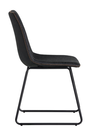 Modern European furniture - Leather Look Mid-Century Dining Chairs (2) - www.oroa.com