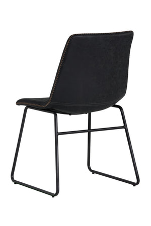 Modern European furniture - Leather Look Mid-Century Dining Chairs (2) - www.oroa.com