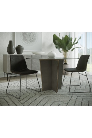 Modern European furniture - Leather Look Mid-Century Dining Chairs (2) - www.oroa.com