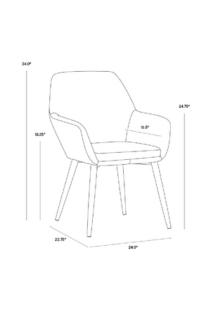   Modern European furniture - Gray Diamond-Tufted Dining Armchair  - www.oroa.com | Oroa.com