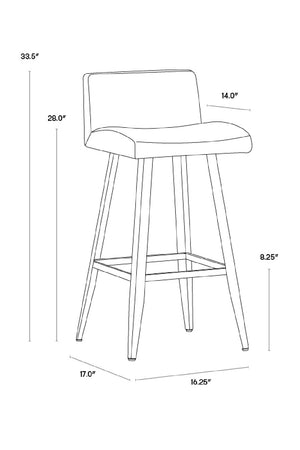 Modern European furniture - Black Leather Look Counter Stool - www.oroa.com