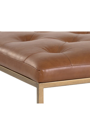 Modern European furniture - Brown Leather Button-Tufted Ottoman - www.oroa.com
