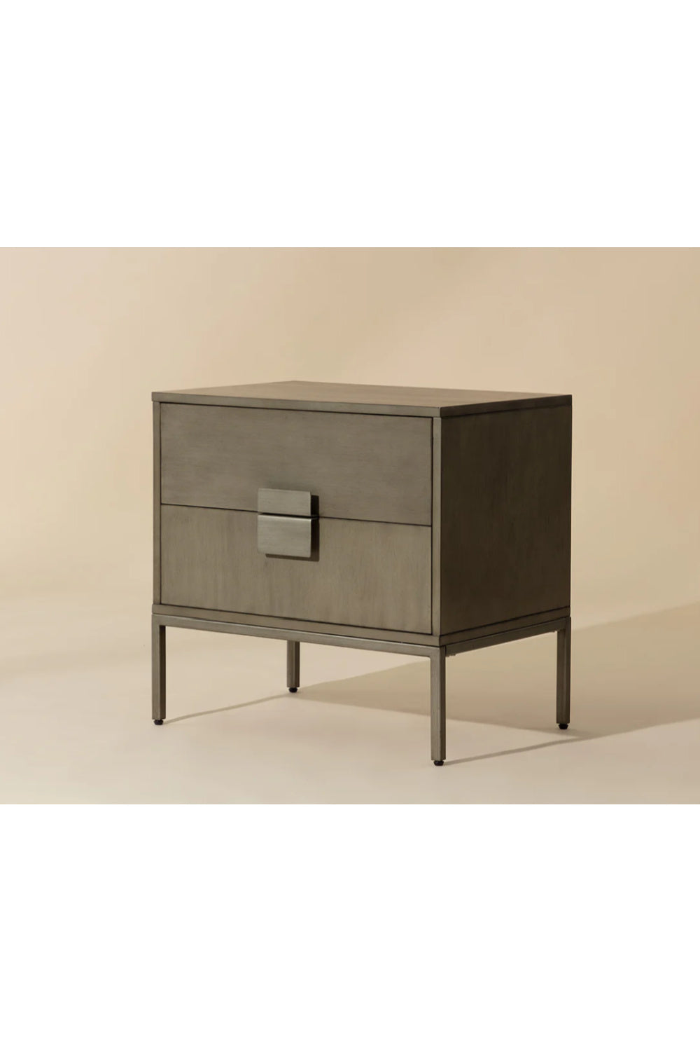 Modern European furniture - Acacia Wood 2-Drawer Nightstand - www.oroa.com