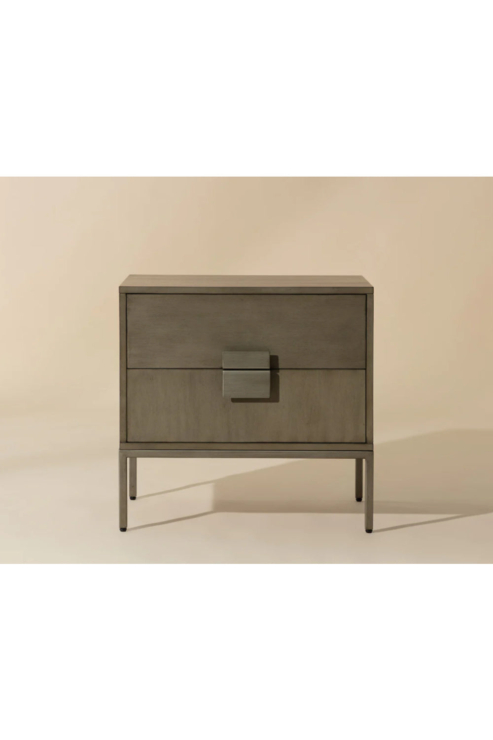 Modern European furniture - Acacia Wood 2-Drawer Nightstand - www.oroa.com