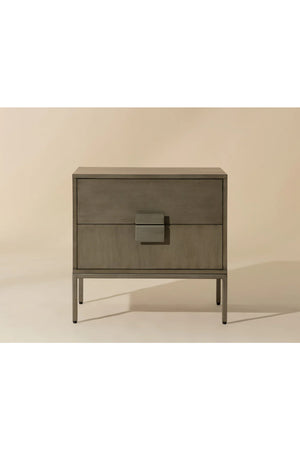 Modern European furniture - Acacia Wood 2-Drawer Nightstand - www.oroa.com