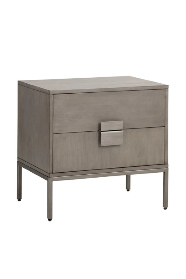 Modern European furniture - Acacia Wood 2-Drawer Nightstand - www.oroa.com