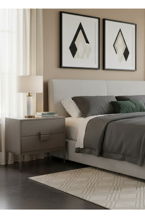 Modern European furniture - Acacia Wood 2-Drawer Nightstand - www.oroa.com