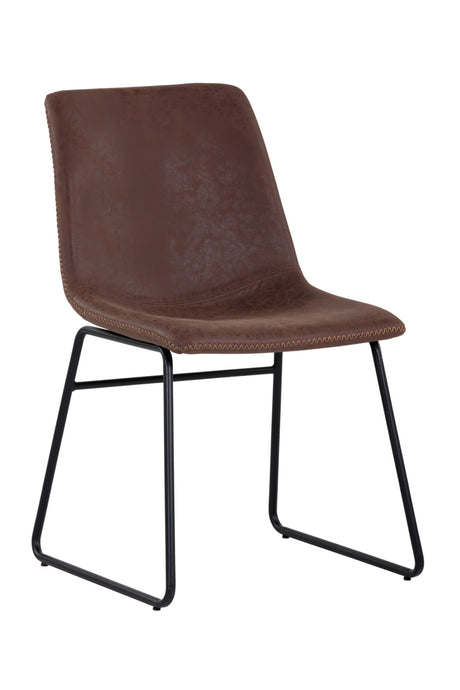 Modern European furniture - Leather Look Mid-Century Dining Chairs (2) - www.oroa.com