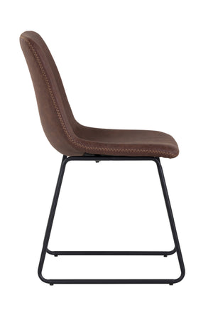 Modern European furniture - Leather Look Mid-Century Dining Chairs (2) - www.oroa.com