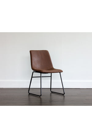 Modern European furniture - Leather Look Mid-Century Dining Chairs (2) - www.oroa.com