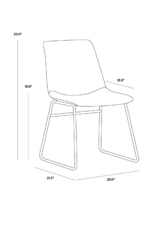 Modern European furniture - Leather Look Mid-Century Dining Chairs (2) - www.oroa.com