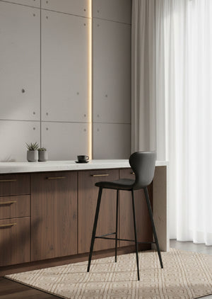 Modern European furniture - Clamshell Style Tufted Bar Stool - www.oroa.com