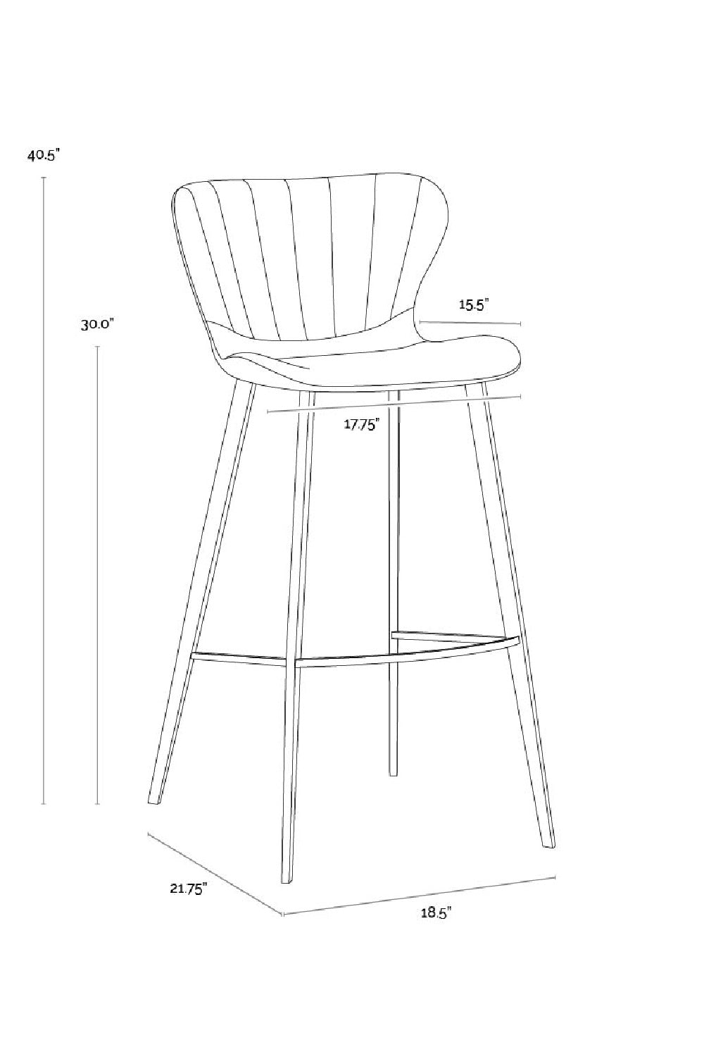 Modern European furniture - Clamshell Style Tufted Bar Stool - www.oroa.com