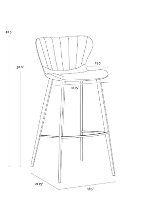 Modern European furniture - Clamshell Style Tufted Bar Stool - www.oroa.com