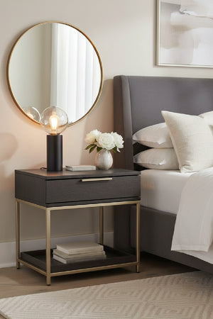 Modern European furniture - 1-Drawer Oak Nightstand S - www.oroa.com