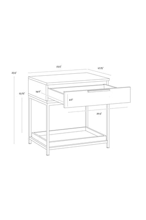 Modern European furniture - 1-Drawer Oak Nightstand S - www.oroa.com