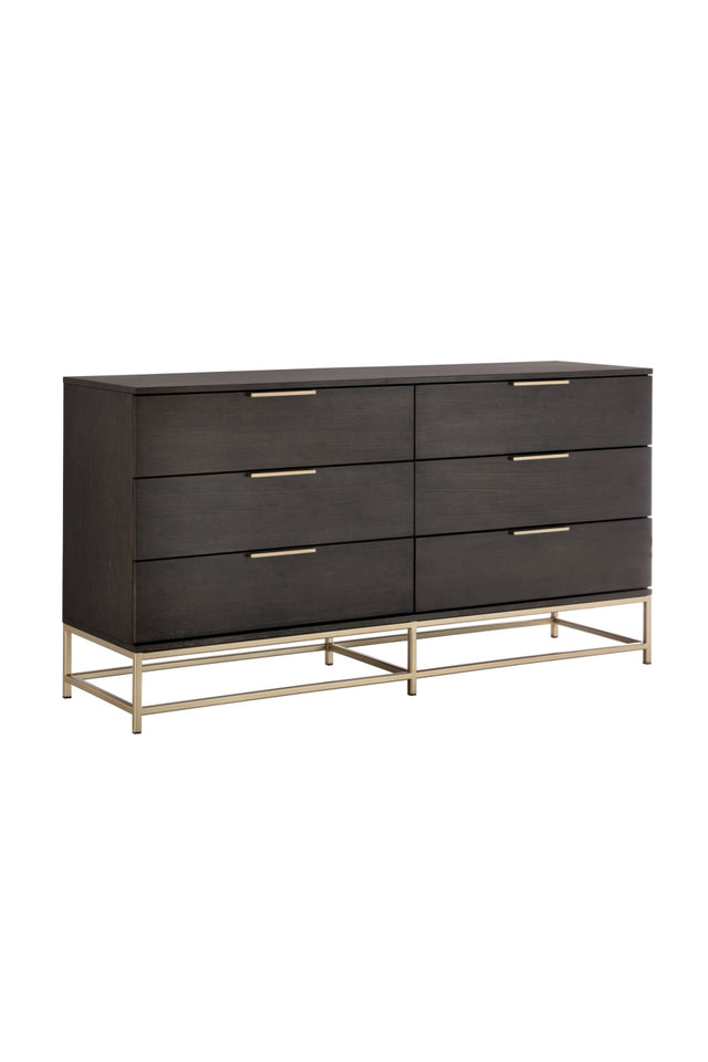Modern European furniture - Dark Gray Oak 6-Drawer Dresser - www.oroa.com