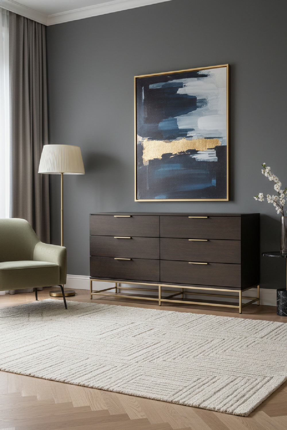   Modern European furniture - Dark Gray Oak 6-Drawer Dresser - www.oroa.com | Oroa.com