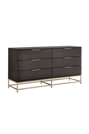   Modern European furniture - Dark Gray Oak 6-Drawer Dresser - www.oroa.com | Oroa.com