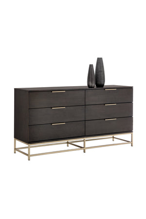   Modern European furniture - Dark Gray Oak 6-Drawer Dresser - www.oroa.com | Oroa.com