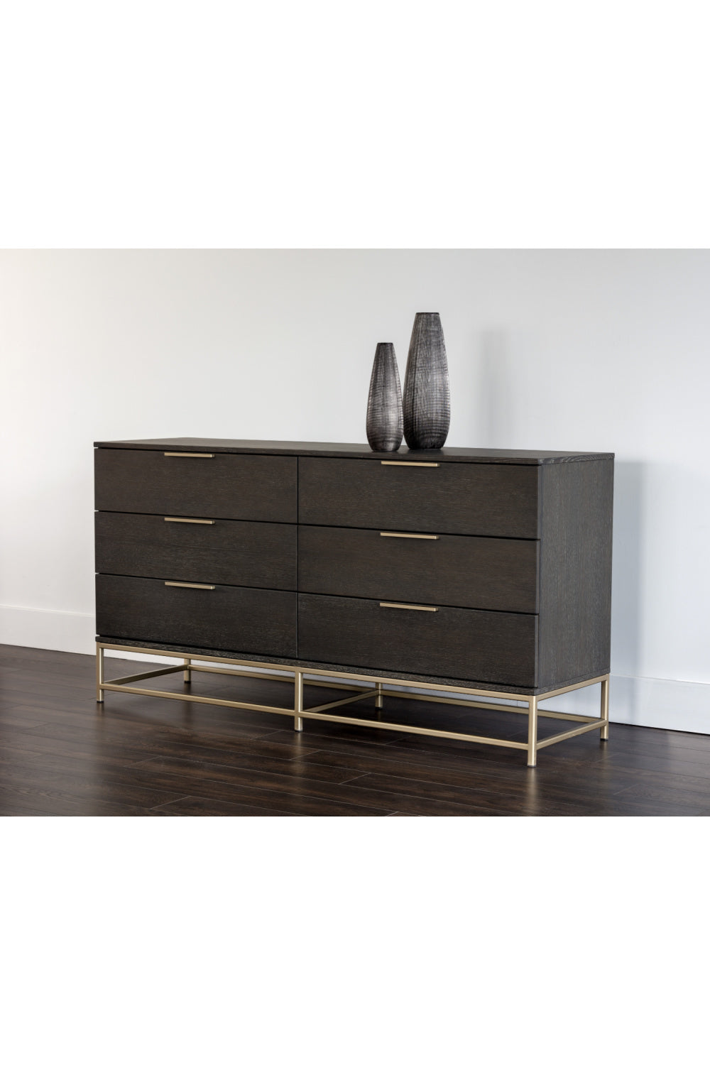   Modern European furniture - Dark Gray Oak 6-Drawer Dresser - www.oroa.com | Oroa.com