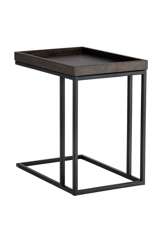 Modern European furniture  Gray Oak C-Shaped Side Table - www.oroa.com