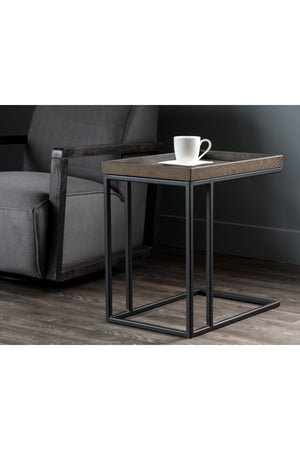   Modern European furniture  Gray Oak C-Shaped Side Table - www.oroa.com | Oroa.com