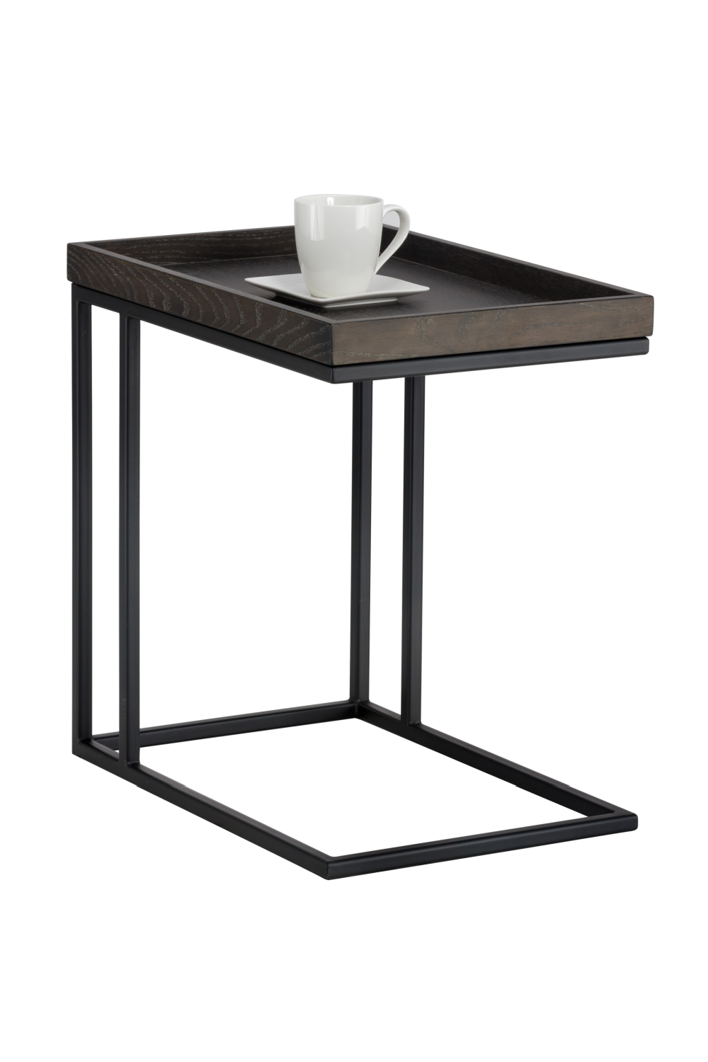   Modern European furniture  Gray Oak C-Shaped Side Table - www.oroa.com | Oroa.com