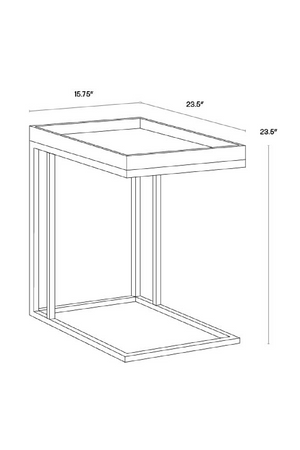   Modern European furniture  Gray Oak C-Shaped Side Table - www.oroa.com | Oroa.com