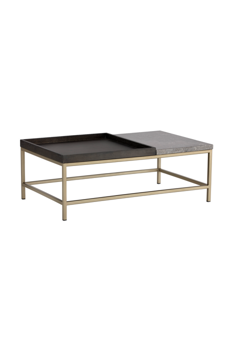   Modern European furniture - Wooden Tray Marble Coffee Table - www.oroa.com | Oroa.com