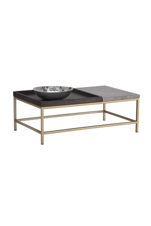   Modern European furniture - Wooden Tray Marble Coffee Table - www.oroa.com | Oroa.com