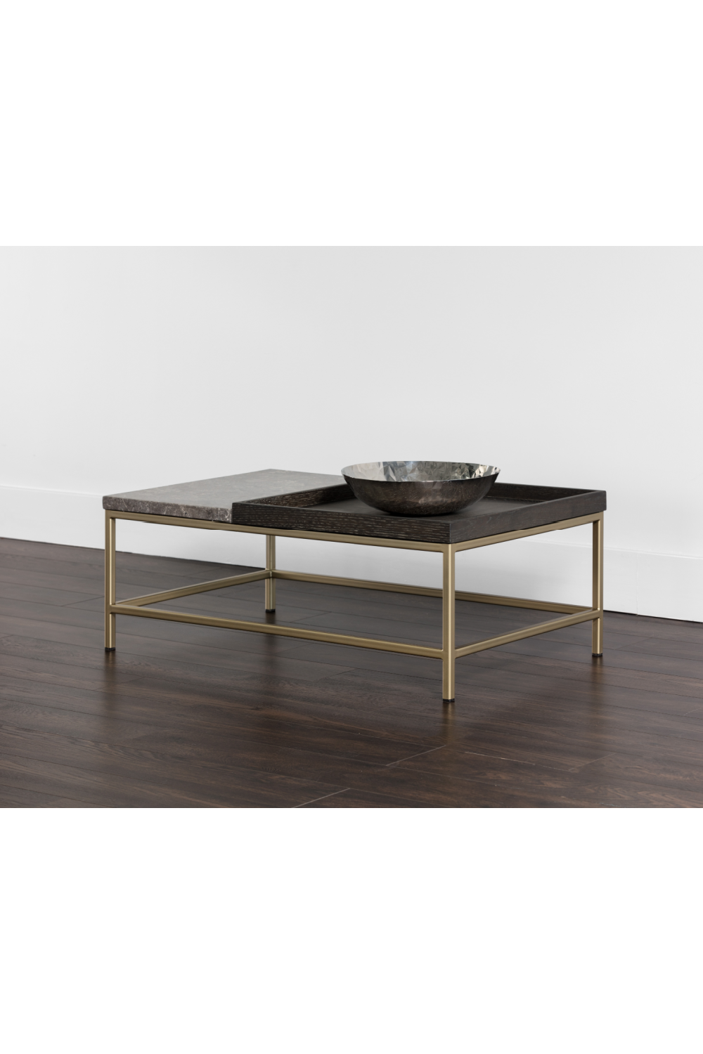   Modern European furniture - Wooden Tray Marble Coffee Table - www.oroa.com | Oroa.com
