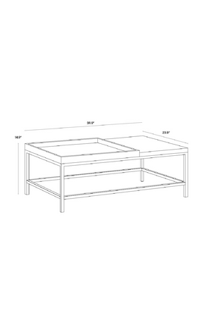   Modern European furniture - Wooden Tray Marble Coffee Table - www.oroa.com | Oroa.com