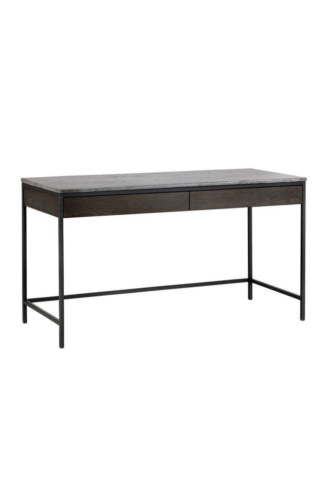 Modern European furniture - Gray Marble 2-Drawer Console Table - www.oroa.com