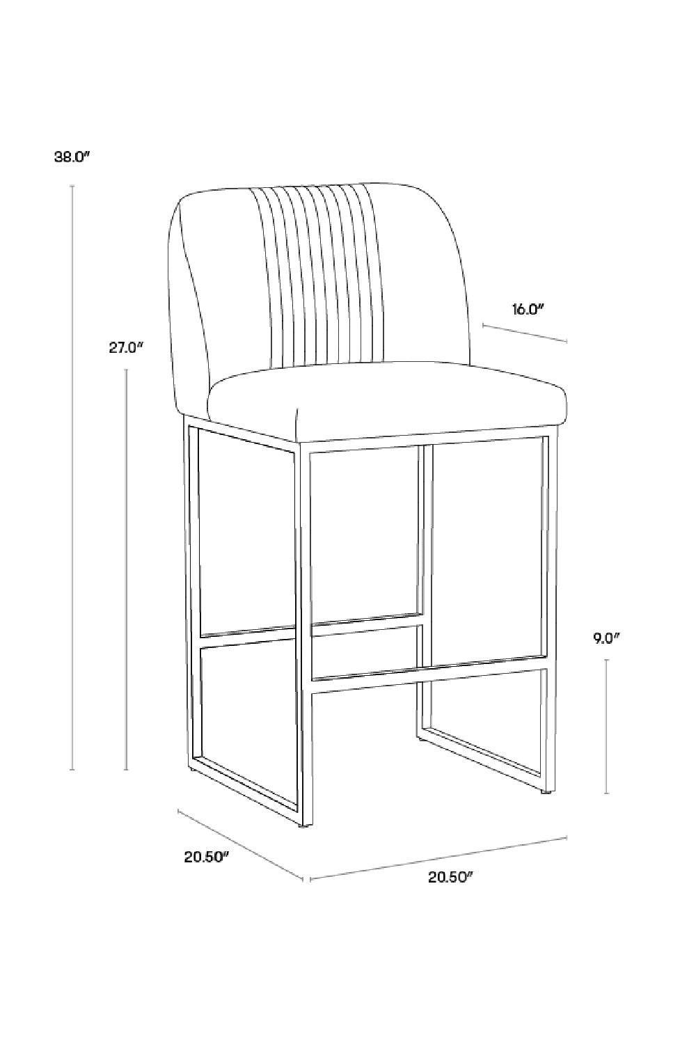 Modern European furniture - Ruched-Back Fabric Counter Stool - www.oroa.com