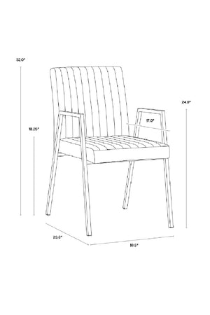 Modern European furniture - Channeled Leather Look Dining Chair - www.oroa.com