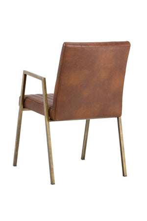 Modern European furniture - Channeled Leather Look Dining Chair - www.oroa.com