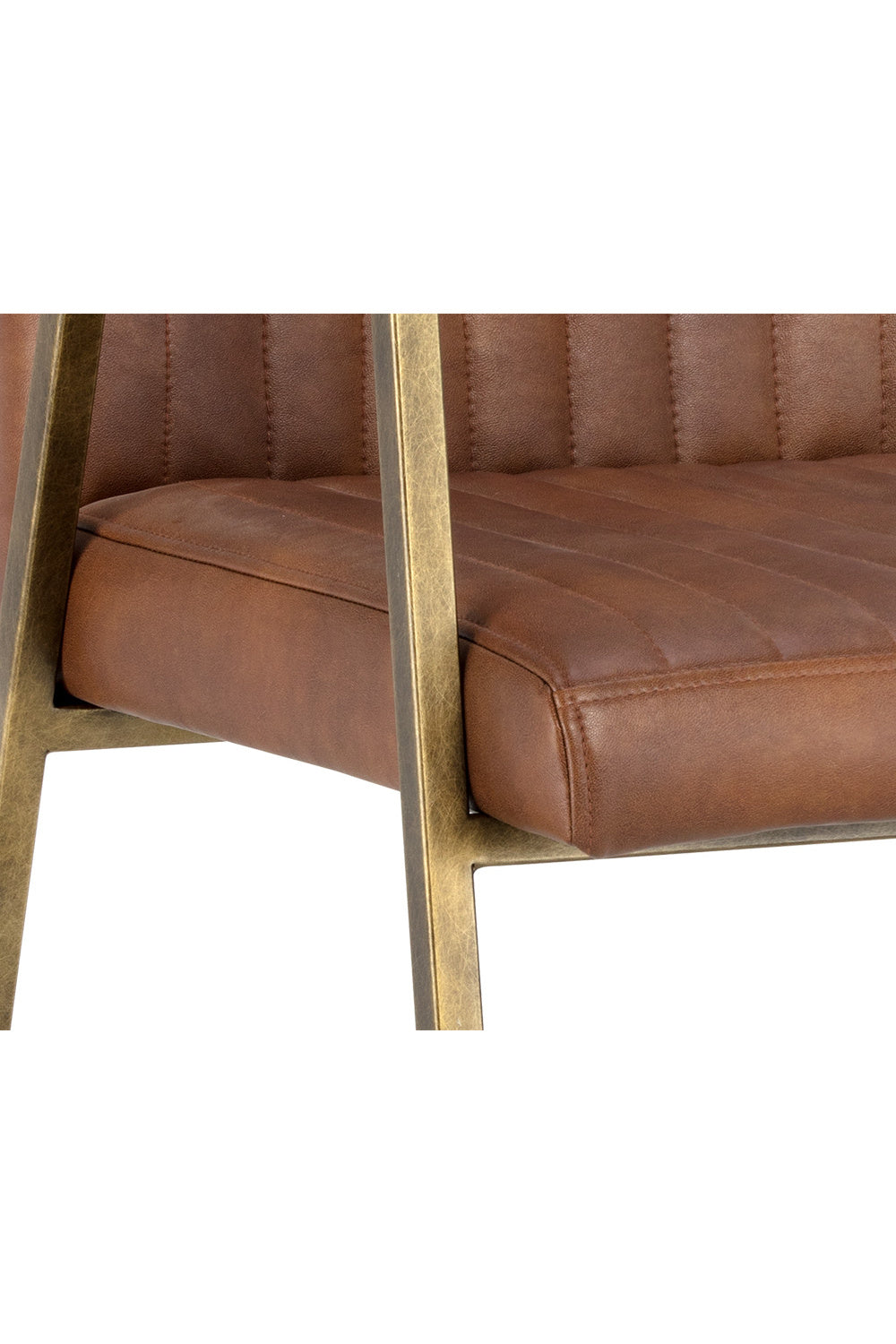 Modern European furniture - Channeled Leather Look Dining Chair - www.oroa.com