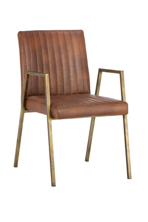 Modern European furniture - Channeled Leather Look Dining Chair - www.oroa.com