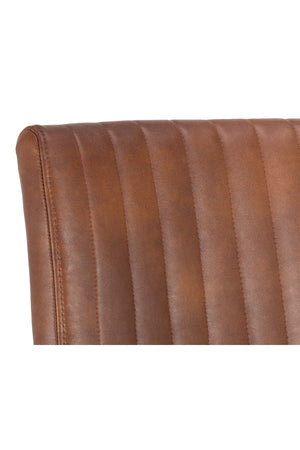 Modern European furniture - Channeled Leather Look Dining Chair - www.oroa.com