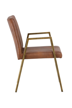 Modern European furniture - Channeled Leather Look Dining Chair - www.oroa.com